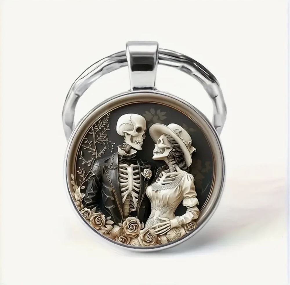 3/$25 Skeleton Couple Bride And Groom Wedding Keychain NEW